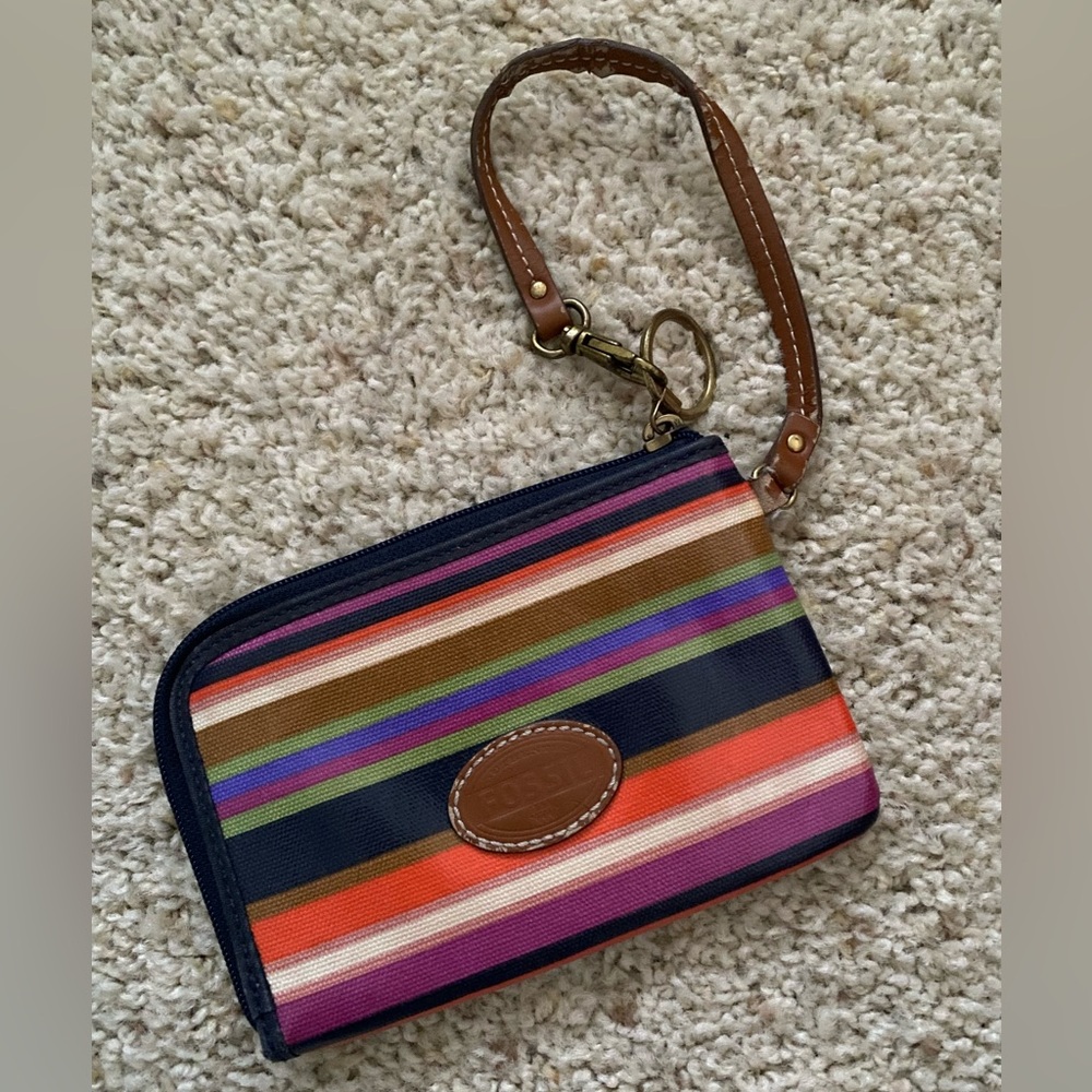Striped Fossil Wallet/Clutch